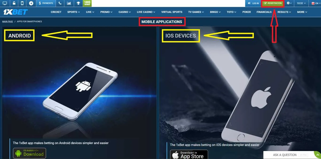 Download 1xBet for different devices online.
